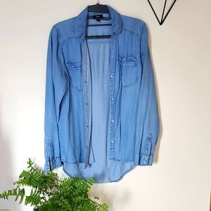 Denim button down